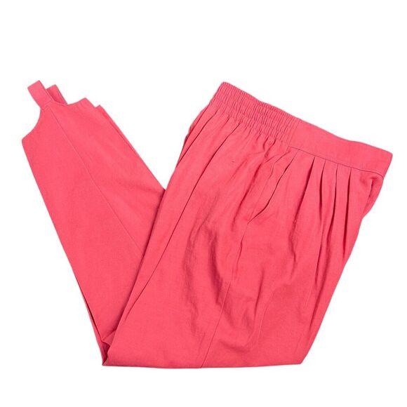 Vintage 80's Women 10P Coral Stirrup Pants High Waist Pleated Office UNION USA - Picture 1 of 8